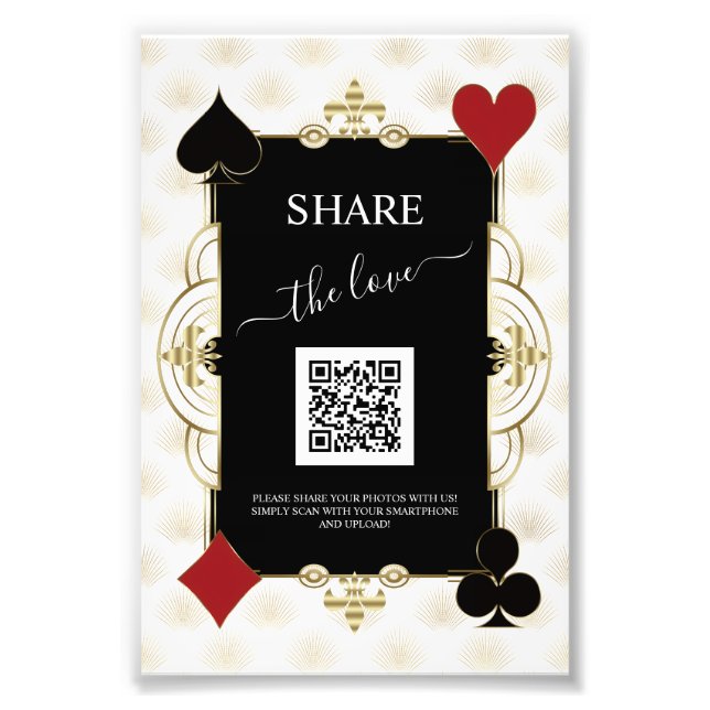 Foto Glam Gold Casino Share The Love QR Code Wedding (Frente)