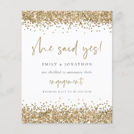 Foto Glitter Dourada Do Orçamento Ela Disse Sim No