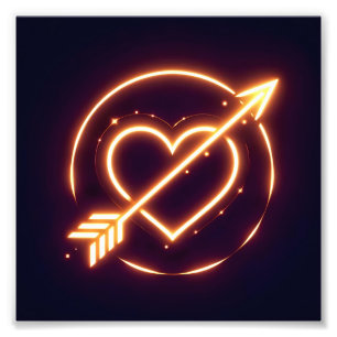 Foto glowing image of a heart with cupid's arrow