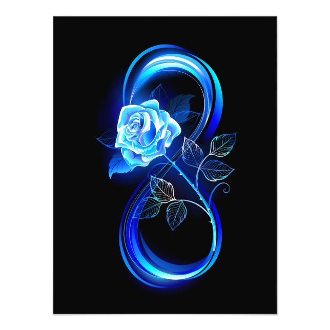 Foto Glowing infinity with blue rose (Frente)
