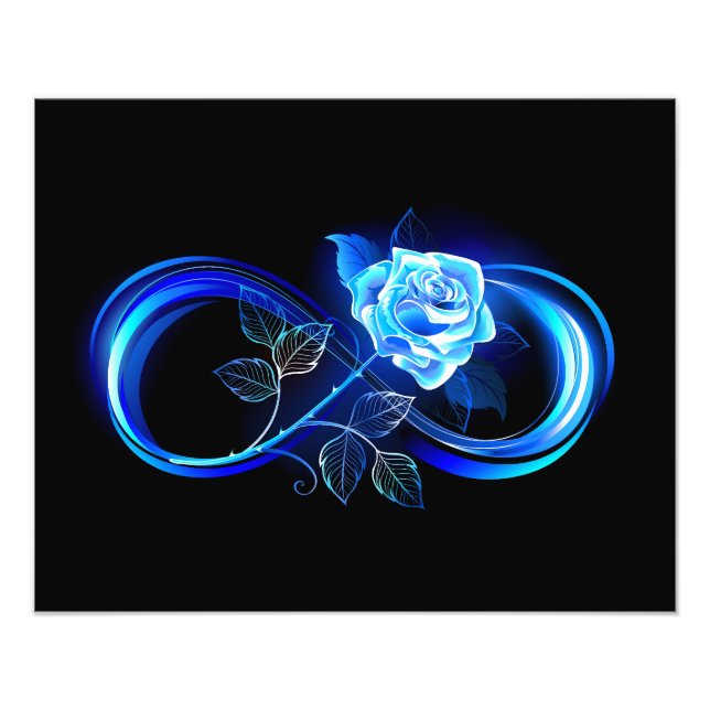 Foto Glowing infinity with blue rose (Frente)