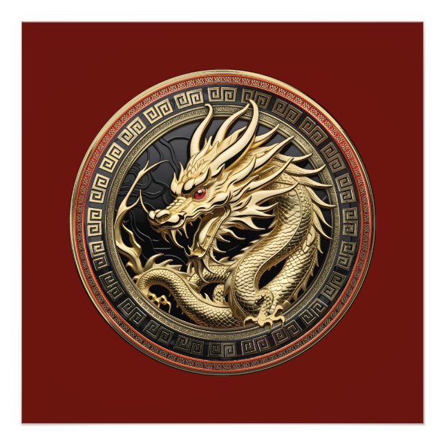 Foto Gold Sacred Eastern Dragon Medallion (Frente)