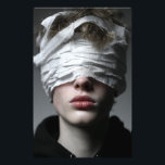 Foto Golden Glow Melanin Fierce Close-Up<br><div class="desc">Golden-bronze light sculpts flawless deep brown skin, illuminating sharp cheekbones, glossy nude-pink lips, and intense dark eyes framed by smoky glitter shadow. A sleek short natural cut and massive hammered gold hoop earrings catch fiery reflections, while layered gold chains add regal texture against a high-neck black top. The powerful close-up...</div>