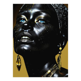 Foto Goldene Eleganz: Schwarze Schönheit mit Schmuck