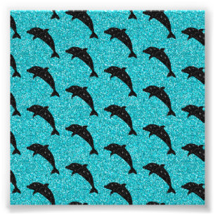 Foto Golfinho Nadando Preto Brilho Animais do Oceano L