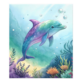 Foto golfinho pintado à aquarela