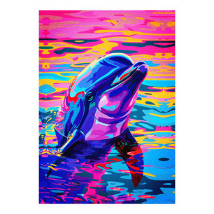 Foto Golfinho Vibrante – Sonho Colorido do Oceano