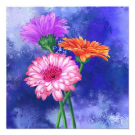 Foto Gorgeous Three Color Gerberas - Desenho De Arte Mi