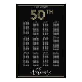 Foto Gráfico de 50.o assentos de aniversário preto e Do
