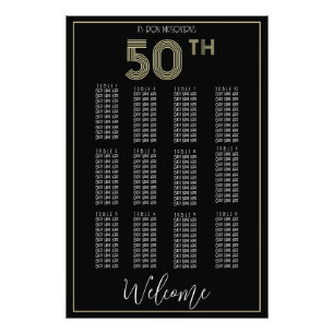 Foto Gráfico de 50.o assentos de aniversário preto e Do