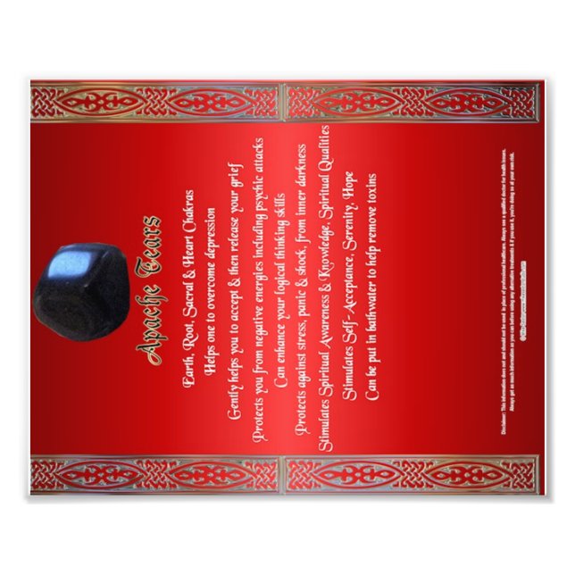 Foto Gráfico de Propriedades de Lágrimas do Apache (Frente)