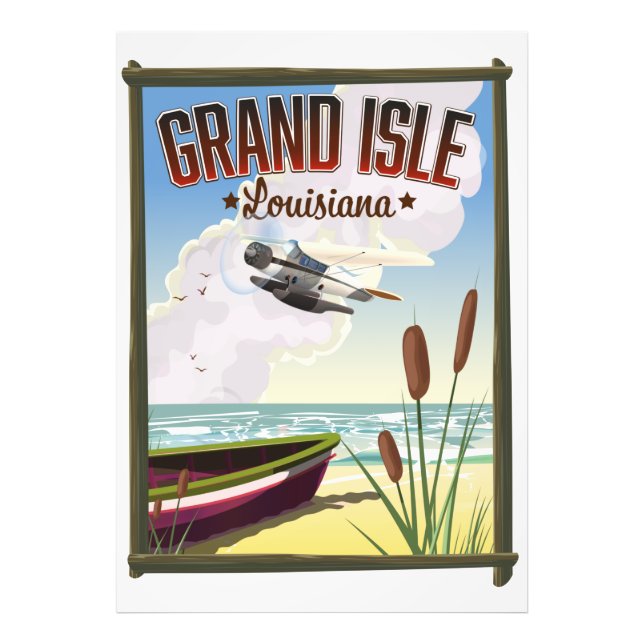 Foto Grand Isle, Poster de viagens da Louisiana (Frente)