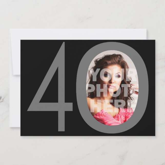 Foto Grande 40 Convites de festas de aniversários  (Frente)