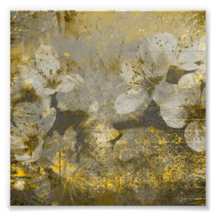 Foto Grayscale floral Dourado bonito de Flecked