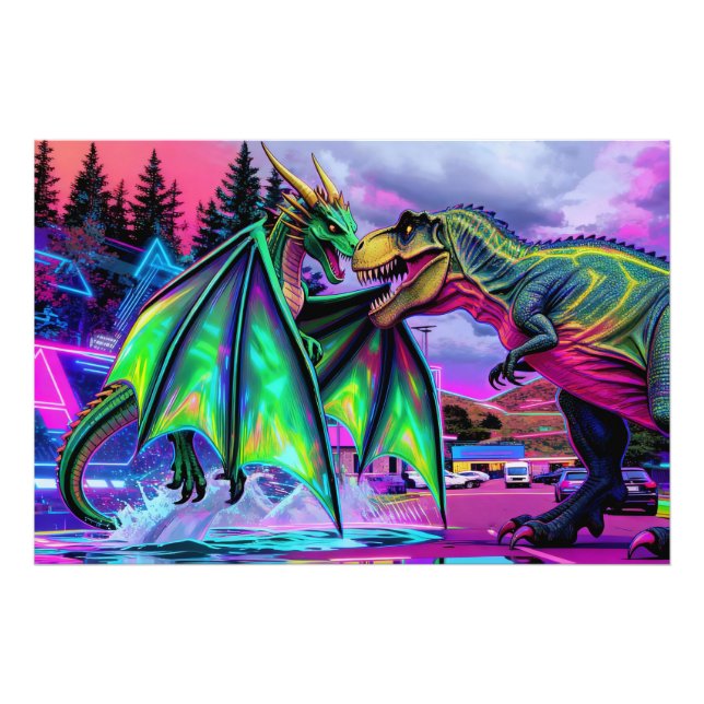 Foto Green Dragon vs Dinosaur (Frente)