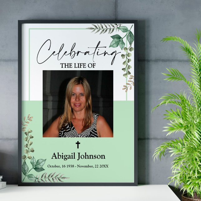 Foto Greenery Celebrando a vida Poster funerária (Criador carregado)