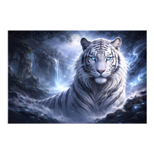 Foto Guardião do Tigre Branco ao Luar – Espírito Azul d