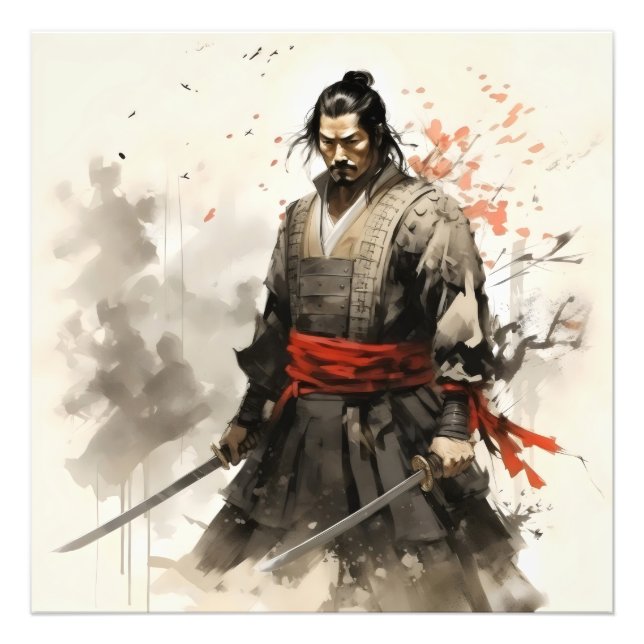 Foto Guerreiro Samurai no Japão (Frente)