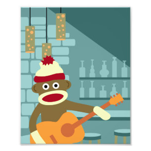 Foto Guitarra acústica do macaco da peúga