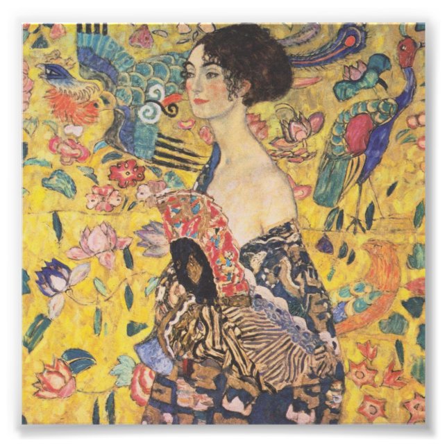 Foto Gustav Klimt Lady with Fan Impressão (Frente)