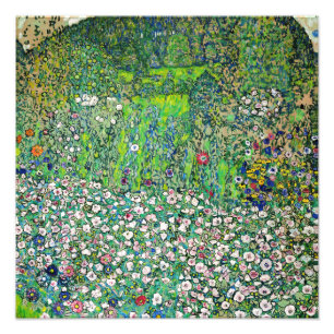 Foto Gustav Klimt - Paisagem Hortícola e Topo da Colina