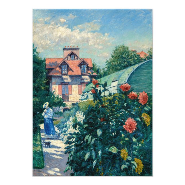 Foto Gustave Caillebotte - Dálias, Jardim (Frente)