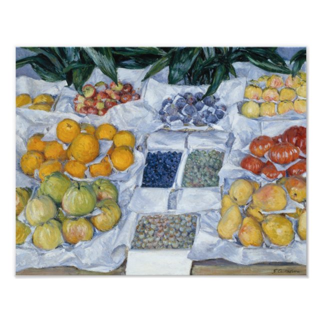 Foto Gustave Caillebotte - Fruta exibida em um suporte (Frente)