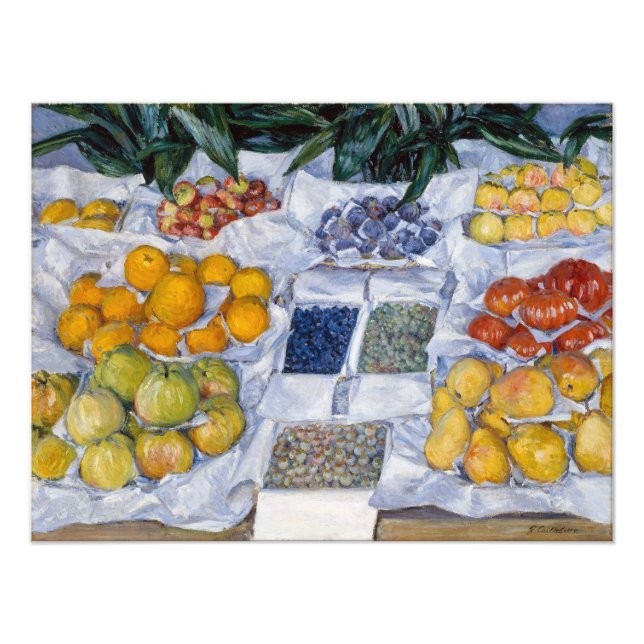Foto Gustave Caillebotte - Frutas Expostas em uma Banca (Frente)