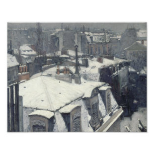 Foto Gustave Caillebotte - telhados na neve
