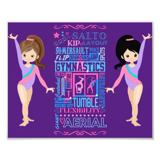 Foto Gymnastic Girls Skill Words of Gymnastics (Frente)