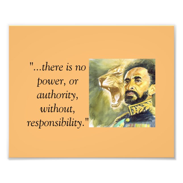Foto Haile Selassie I: Citações: Senso do Poder. (Frente)