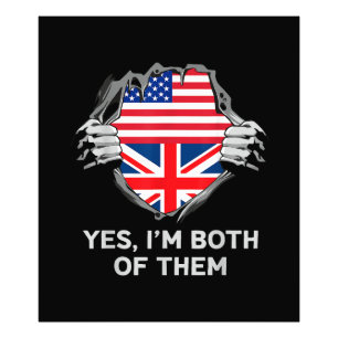 Foto Half American Half British USA England Flag Mens W