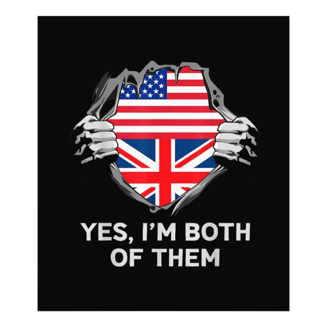 Foto Half American Half British USA England Flag Mens W (Frente)