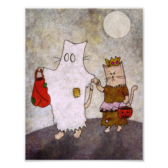 Foto Halloween Cat Art Poster (Frente)