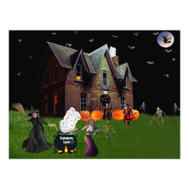 Foto Halloween com amigos Poster de 24"x18"