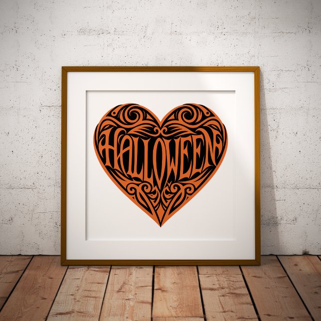 Foto Halloween Heart, Orange Heart, Holiday (Criador carregado)