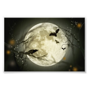 Foto Halloween Moon Spooky Crows