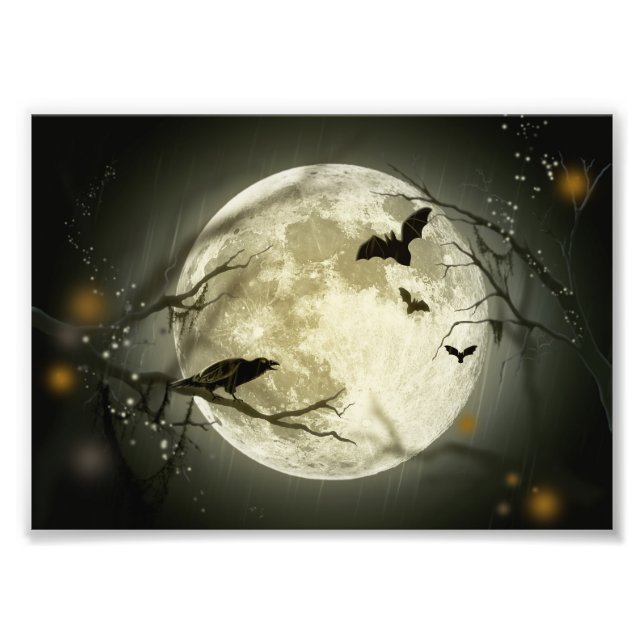 Foto Halloween Moon Spooky Crows (Frente)