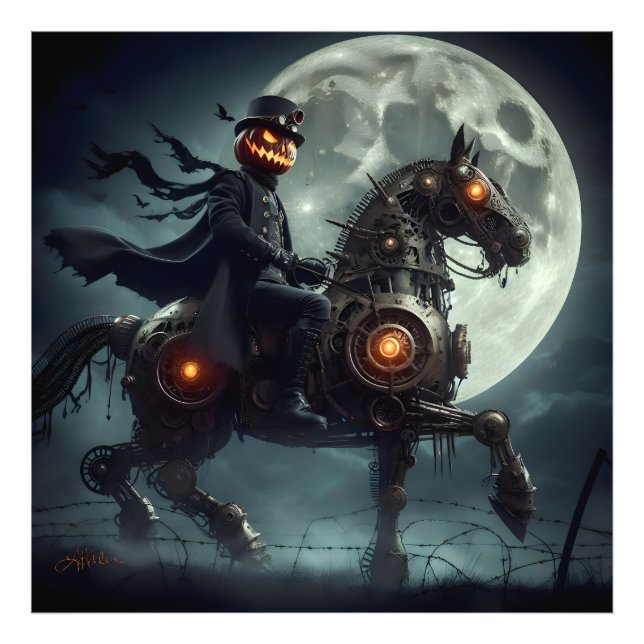 Foto Halloween Steampunk Cavaleiro Sem Cabeça (Frente)