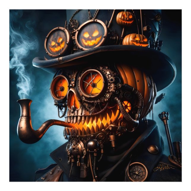 Foto Halloween Steampunk Gothic Jack-O-Lantern (Frente)