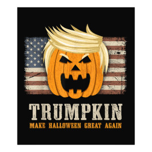 Foto Halloween Trumpkin Vintage EUA Flag Engraçado