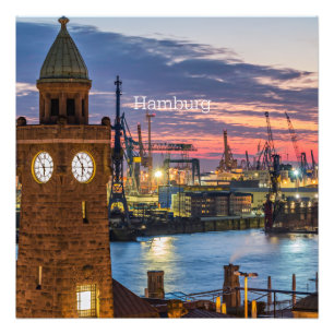 Foto Hamburgo, Alemanha, visão panorâmica no crepúsculo