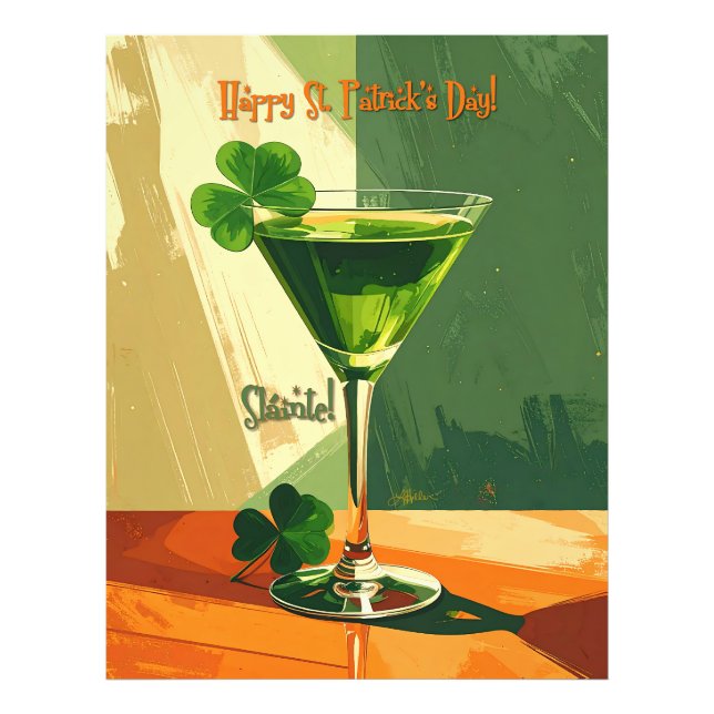 Foto Happy St. Patrick's Day Shamrock Martini  (Frente)