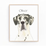 Foto Harlequin - Grande Arte Daninha Personalizada<br><div class="desc">Estou apaixonado por esta ilustração bizarra e detalhada da aquarela de um grande dane de harlequin preto e branco! Personalize essas impressões de arte com seu nome ou monograma para complementar sua decoração e alterar fontes selecionando a opção "editar usando a ferramenta design" na personalização. Compre o resto da minha...</div>