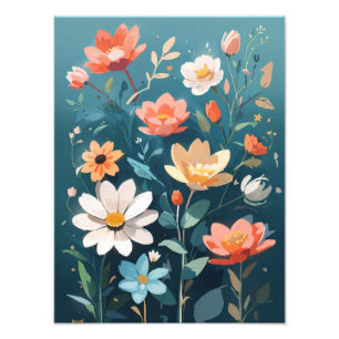 Foto Harmonia em Aquarela: Flores Tropicais em Flor