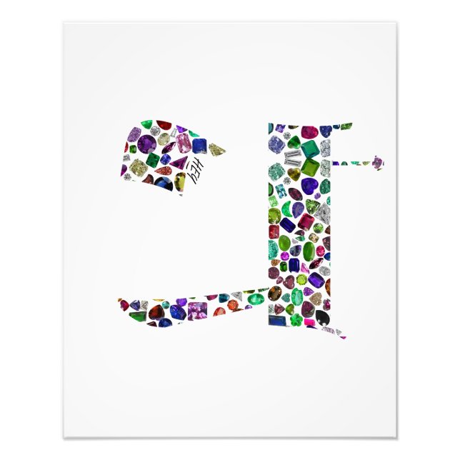 Foto Hebraico - Letra HEY feita com pedras magnéticas (Frente)