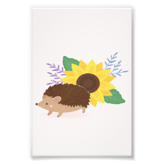 Foto Hedgehog and Sunflower- Cute Sunflower Lover Gift