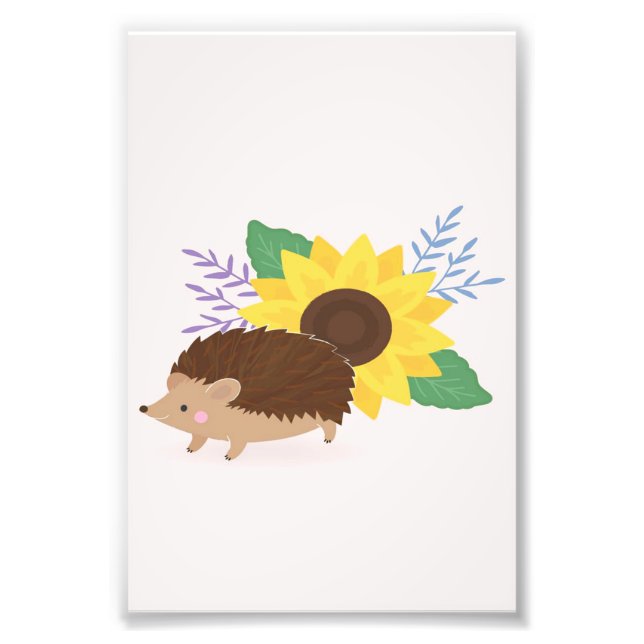 Foto Hedgehog and Sunflower- Cute Sunflower Lover Gift (Frente)