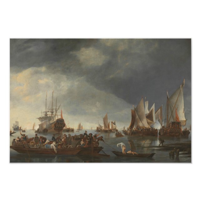 Foto Hendrick Dubbels - Porto com navios à vela (Frente)