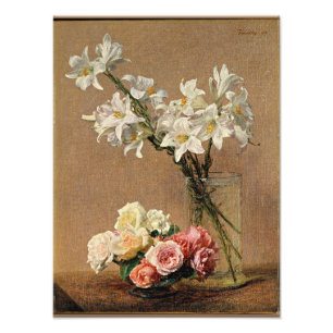 Foto Henri Fantin-Latour - Rosas e lírios